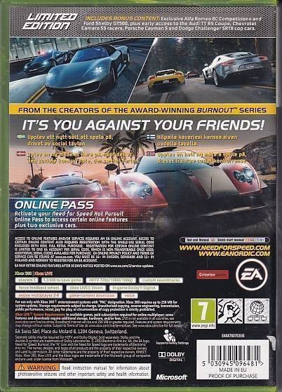 Need For Speed Hot Pursuit - XBOX 360 (B Grade) (Genbrug)